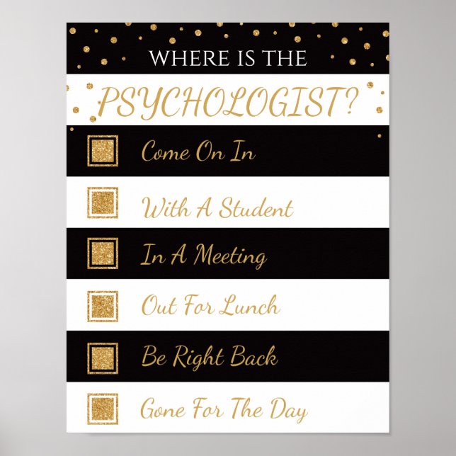 Wo ist das Psychologistenbüro Door Sign? Poster (Vorne)
