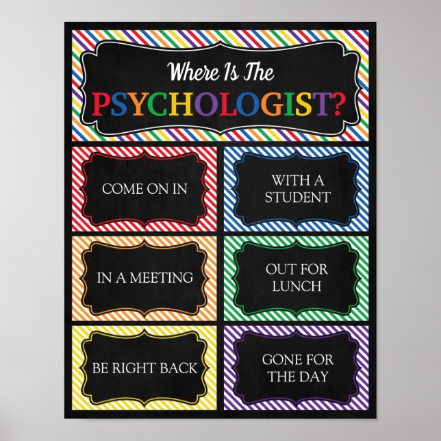 Wo ist das Psychologistenbüro Door Sign? Poster (Vorne)