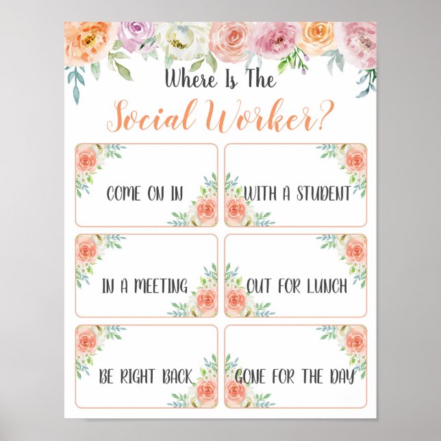 Wo ist das Türzeichen des Sozialarbeiterbüros? Poster (Vorne)