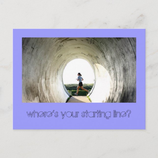 Wo ist deine Startlinie? Postkarte (Vorderseite)