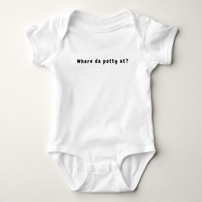 "Wo ist denn Töpfchen?" Baby-Bodysuit Baby Strampler (Vorderseite)