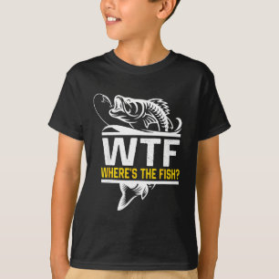 Wo ist der Fisch Wtf Herren Lustiger Angel Sport T-Shirt