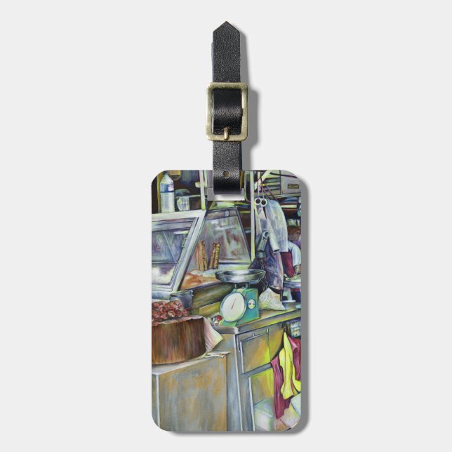 Wo ist der Fischkopf Curry? Singapur Gepäckanhänger (Vorderseite vertikal)