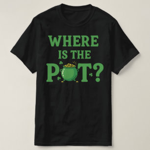 Wo ist der lustige St. Patrick's Day Topf Irisch T-Shirt