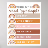 Wo ist der Psychologe Office Door Sign Rainbow?