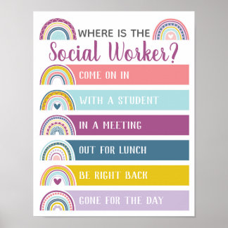 Wo ist der Regenbogen der Türklinke der Sozialarbe Poster