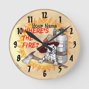 Wo ist die Feuerwehruhr? Runde Wanduhr