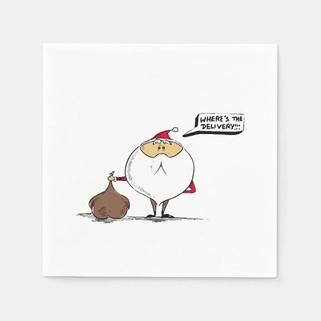 Wo ist die Lieferung Weihnachten Weihnachten Serviette (Vorderseite)