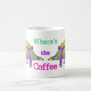 Wo ist die lustige Stegosaurus-Dinosaurier-Kunst m Kaffeetasse