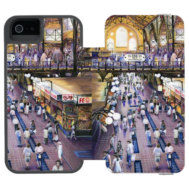 Wo ist die Wasserklammer? Budapest Incipio iPhone Geldbeutel-Hülle (Folio Geöffnet)