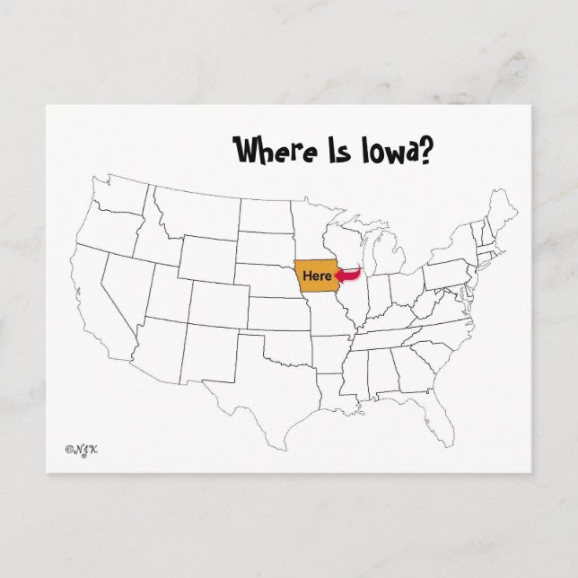 Wo ist Iowa? Postkarte (Vorderseite)