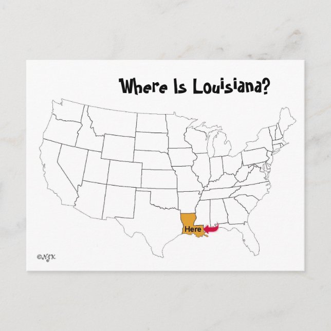 Wo ist Louisiana? Postkarte (Vorderseite)