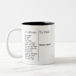Wo ist Mama? Funny Parent Zweifarbige Tasse