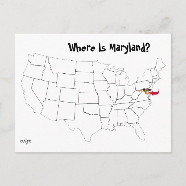 Wo ist Maryland? Postkarte (Vorderseite)
