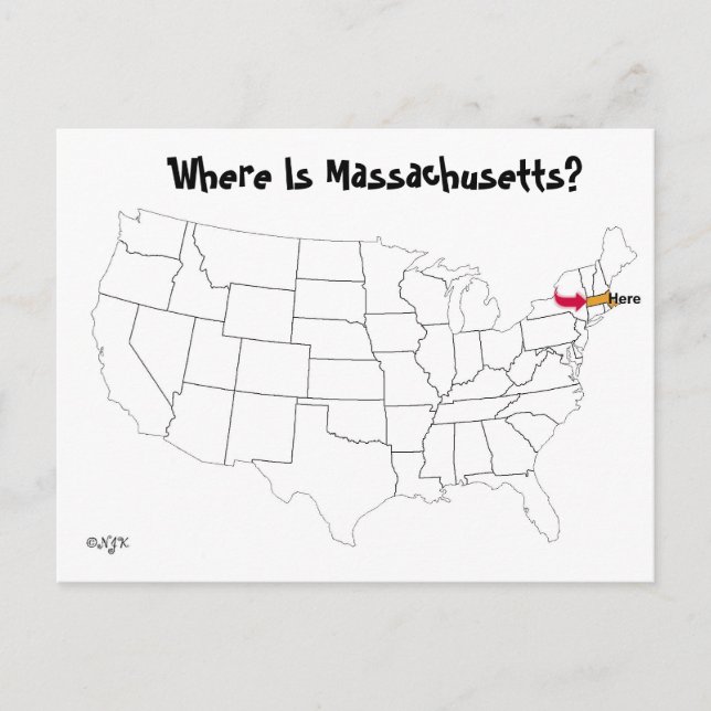 Wo ist Massachusetts? Postkarte (Vorderseite)