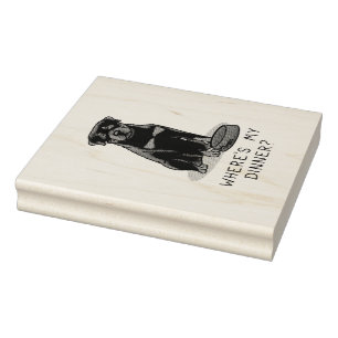 Wo ist mein Abendessen? Rottweiler mit Red Dog Dis Gummistempel