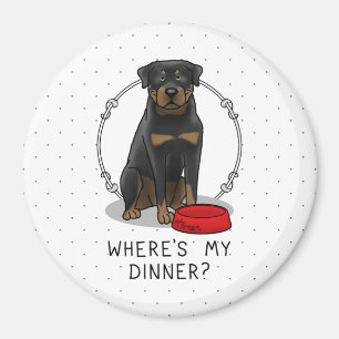Wo ist mein Abendessen? Rottweiler mit Red Dog Dis Magnet