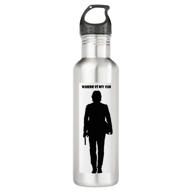 Wo ist mein Auto? Edelstahlflasche (Vorderseite)