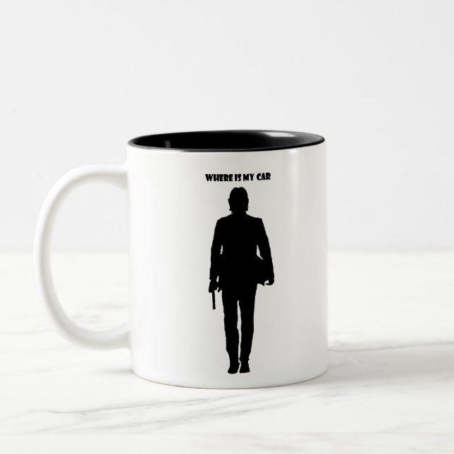 Wo ist mein Auto? Zweifarbige Tasse (Links)