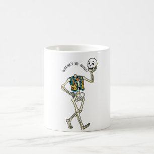 Wo ist mein Verstand Lustiger Halloween-Skelett-Ka Kaffeetasse