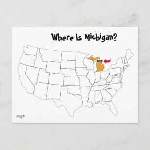 Wo ist Michigan? Postkarte