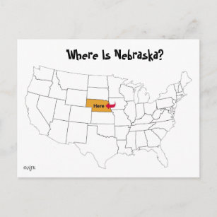 Wo ist Nebraska? Postkarte