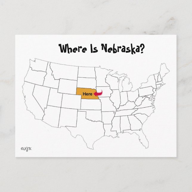 Wo ist Nebraska? Postkarte (Vorderseite)