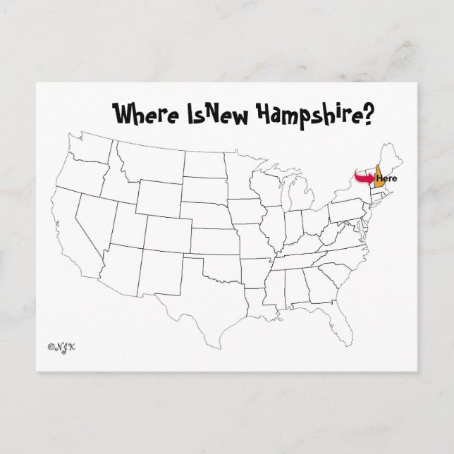 Wo ist New Hampshire? Postkarte (Vorderseite)