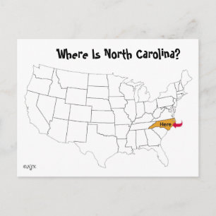 Wo ist North Carolina? Postkarte