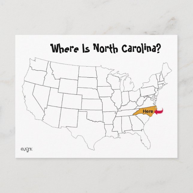 Wo ist North Carolina? Postkarte (Vorderseite)