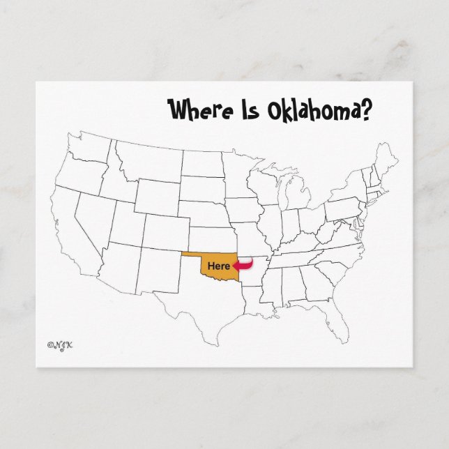 Wo ist Oklahoma? Postkarte (Vorderseite)