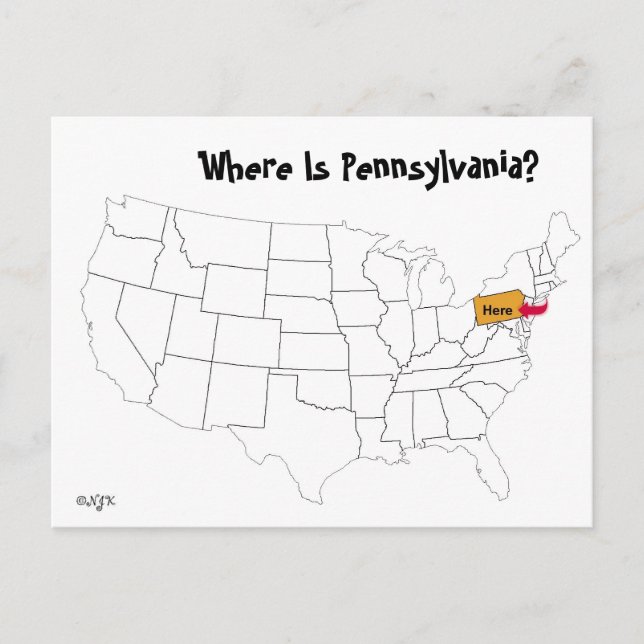 Wo ist Pennsylvania? Postkarte (Vorderseite)