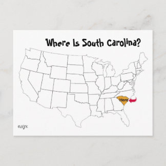 Wo ist South Carolina? Postkarte