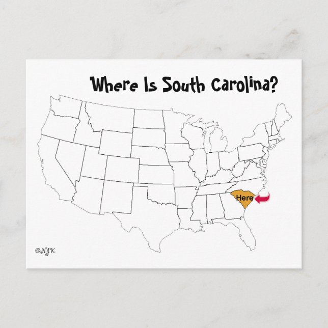 Wo ist South Carolina? Postkarte (Vorderseite)