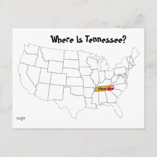 Wo ist Tennessee? Postkarte
