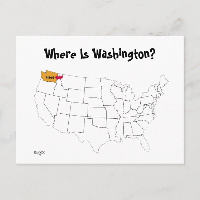 Wo ist Washington? Postkarte (Vorderseite)