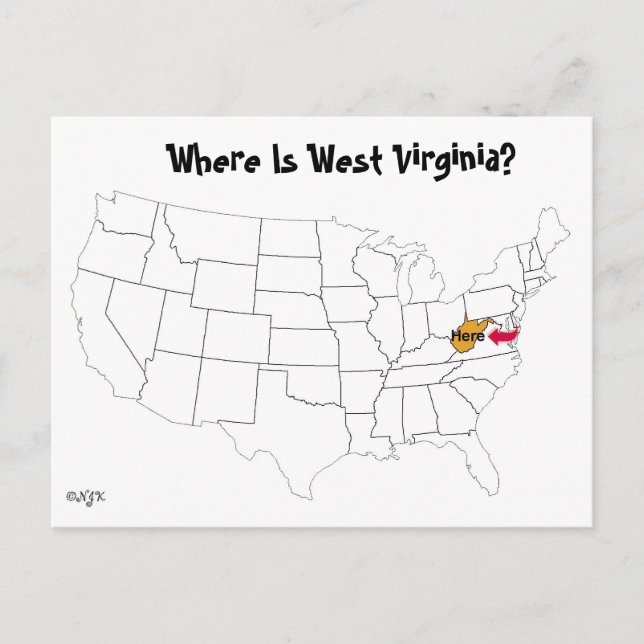 Wo ist West Virginia? Postkarte (Vorderseite)