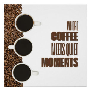 Wo Kaffee auf Stille Momente trifft – Minimalistis Poster
