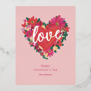 Wo Liebe Personalisiert wird Valentine Folien Feiertagspostkarte