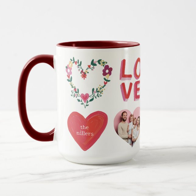 Wo Liebe Personalisiertes Foto und Text wächst Tasse (Links)