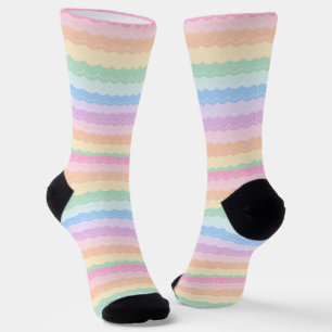 Wo man coole Socken kauft 00344 Pastell-Wellen-Soc