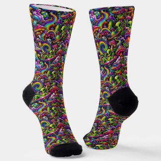 Wo man coole Socken kauft 00375 Alien Pilz Socken