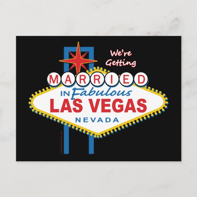 Wo man verheiratet wird in Las Vegas Einladungspostkarte (Vorderseite)