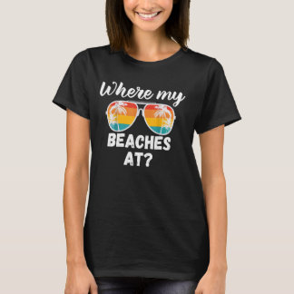 Wo meine Strände im Sommer der Ferien am sonnigen  T-Shirt