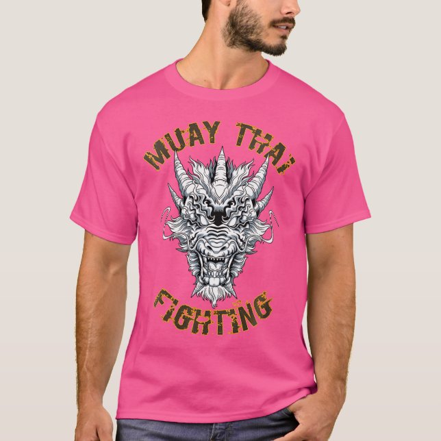 Wo Muay Thai Boxing Mixed Martial Arts Dragon T-Shirt (Vorderseite)