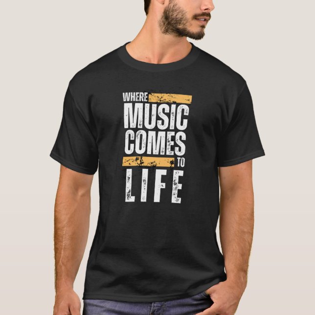 Wo Musik zum Life DJ EDM kommt T-Shirt (Vorderseite)