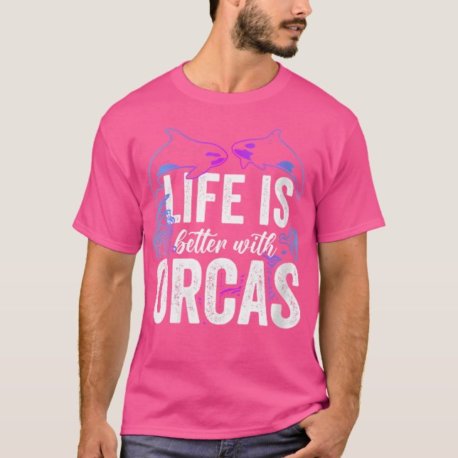 Wo Orcas Lover fischt Wale Killer Seetoot T-Shirt (Vorderseite)