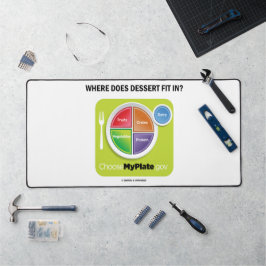Wo passt Dessert hinein? MyPlate-Spaß Schreibtischunterlage