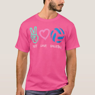 Wo Peace Liebe Volleyball T-Shirt