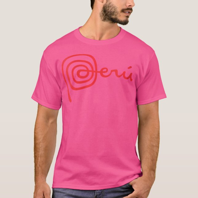 Wo Peru Logo Marca Peru Nazca Lines T-Shirt (Vorderseite)
